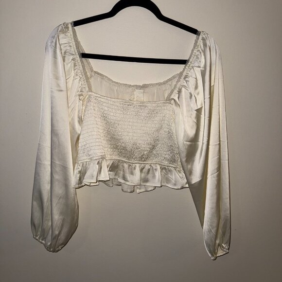 Altar'd State White Long Sleeved Blouse - Picture 2 of 3